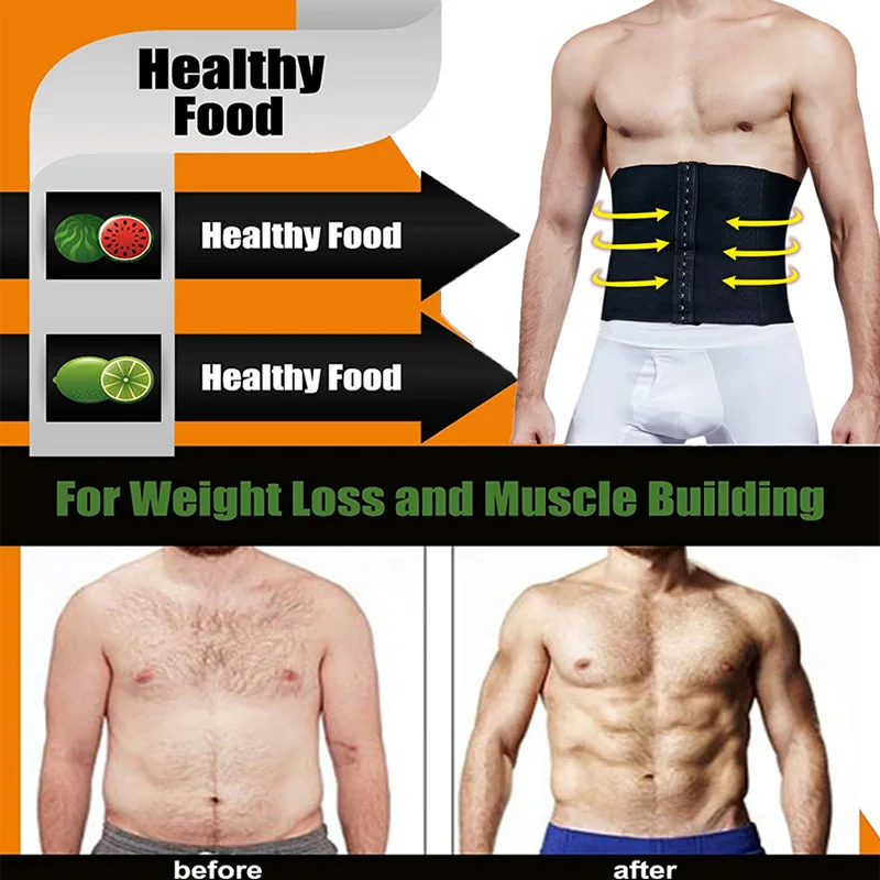 Men's Waist Trainer Sweat Belt Sauna Slimming Vest Body Shaper Fitness Tummy Cincher Corset Shapewear image 5