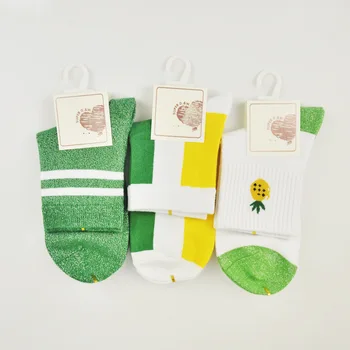 

2020 New Style Stripes Cartoon Autumn And Winter Cotton Sweat Absorbing Tube WOMEN'S Socks College Style Hose Casual Socks