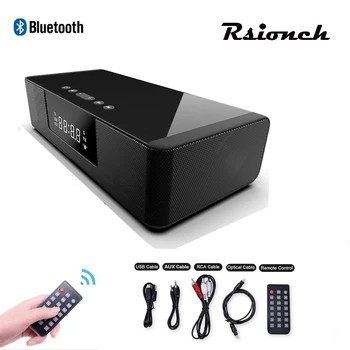 

Rsionch Bluetooth TV Speaker LED Display Soundbar with Remote Control Speakers Stereo Subwoofer Wireless Charging for Phones