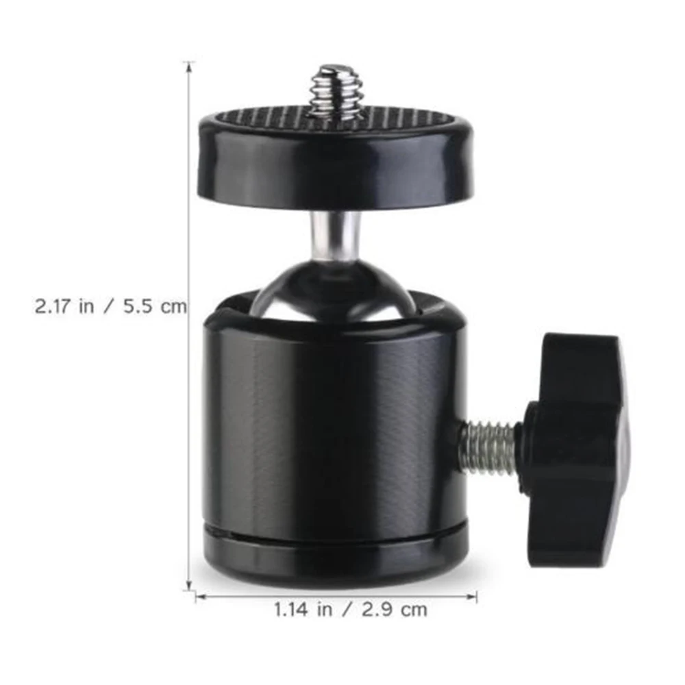 

New Mini Ball Head 1/4" Cold 360 Degree Swivel For DSLR Camera Mic Flashlight Tripod Adapter Accessories