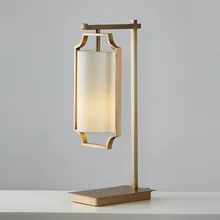 Все медные новые китайские лампа дзэн настольная защита глаз ins же спальня теплая прикроватная лампа штекер в Кабинет гостиная