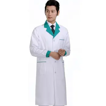 

Men's Medical Long-sleeved White Coat Nurse Service Doctor Service Pharmacy Experimental Workwear Manufacturer Custom 2020