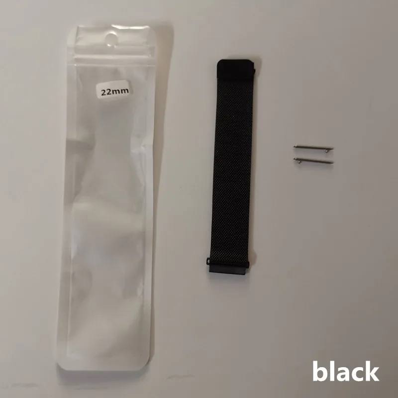 black steel Универсальный стальной ремень 22 мм для умных часов S08/L5/L7/L8/L9 широкий магнитный ремешок с миланским игольчатым ремнем - Цвет: black steel