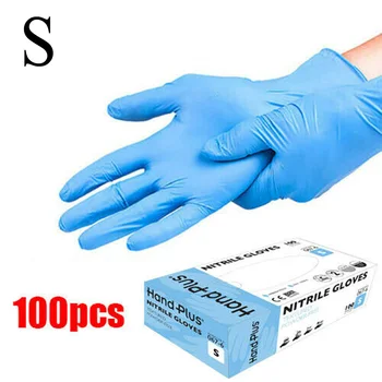 

S,M,L 100Pcs/set Blue Disposable Mechanic Nitrile Glove Tattoo Latex Powder Free Workshop Anti-corrosion Waterproof Oilproof