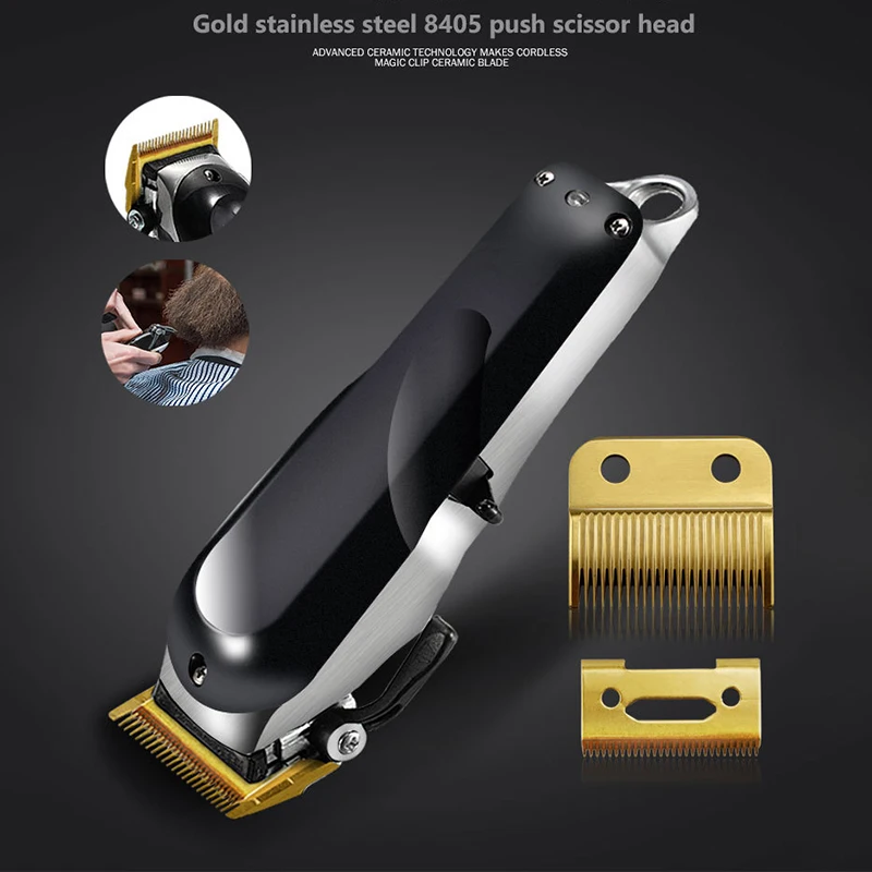 Per Cavo Clip Wahl Ic E Lama Di Ricambio Cordless + Lama Di Taglio (Lama In Acciaio)-Oro