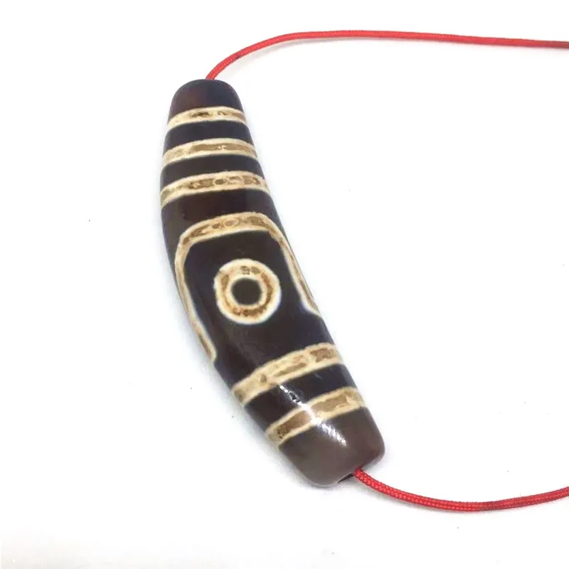 2 eyes Amulet Ox horn Bead 63mm*12mm*11mm Tibetan Dzi Beads Loosing for Pendant and Necklace Making | Украшения и аксессуары
