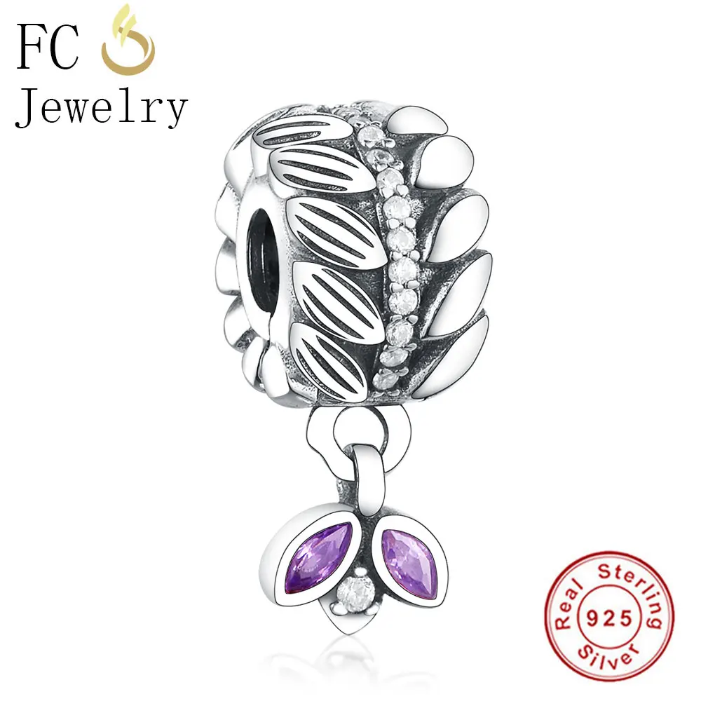 FC0996 FC ювелирное изделие, браслет Pandora, 925 серебро, сердце, цветок, эмаль, цирконий, замок, фиксатор, бусина, рефлексион, Berloque - Цвет: FC0996