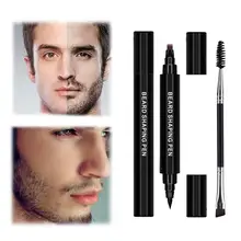 Kit para preenchimento de barba e bigode, maquiagem à prova de suor e à prova d'água, ferramentas para colorir, batedores, caneta de estilização