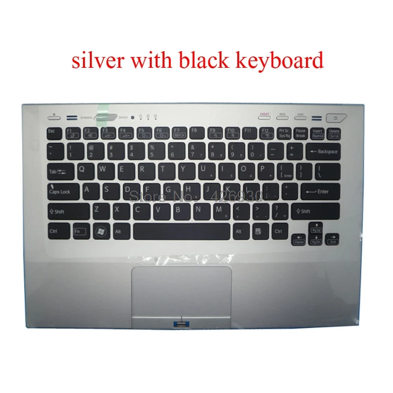 silver touch 1 Подставка для ноутбука английская американская клавиатура для SONY для VAIO VPC-SA серии VPCSA с подсветкой и тачпадом черный серебристый золотой серый розовый фиолетовый - Цвет: silver touch 1