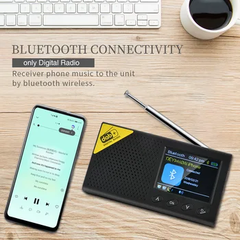 

DAB Mini Portable FM Receiver Stereo Digital Radio Music Player Home Bluetooth 5.0 Color Screen Car MP3 Rechargeable Handheld