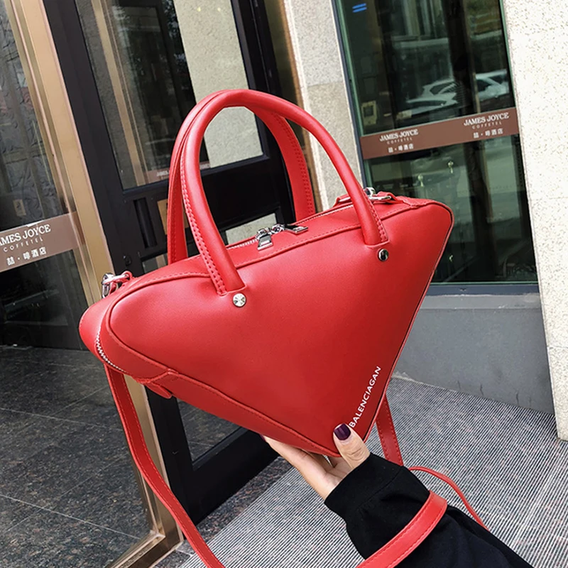 2019 новые корейские сумки через плечо модная простая треугольная сумка с