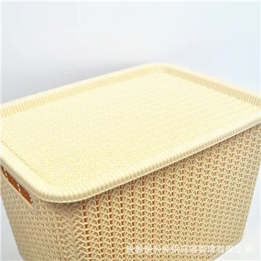 Imitation Bamboo Rattan Storage Box Stationery Debris Basket Desktop Snacks Weaved Storage Basket Bamboo Basket Storage Basket