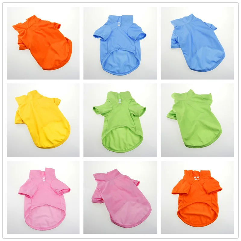 Dog Clothes Spring And Summer Autumn Clothing Vest Sleeves Teddy Puppy Pet Clothes Polo Can Be Mixed Batch