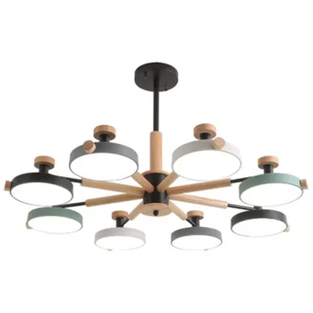 

modern nordic wood wooden simple designer pendant lamp chandeliers for hotel living room bedroom