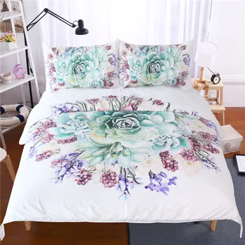 

BEST.WENSDd28 Quality Super soft Unicorn Bedding Cartoon Duvet Cover set 3D Dinosaur World bed set 2/3pcs Twin kids bedding set