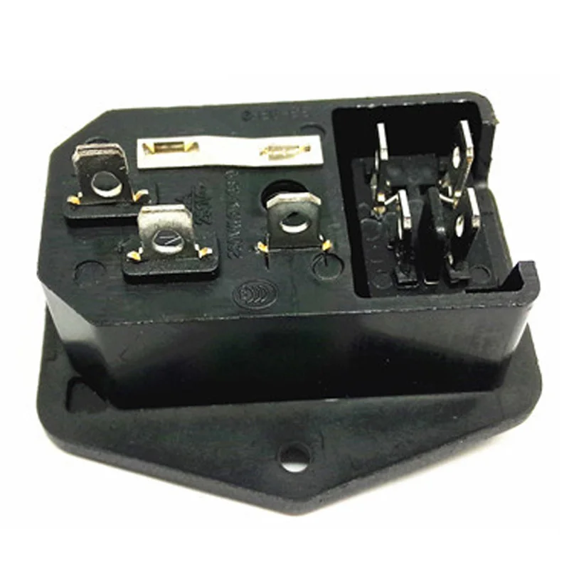Черный CE медь 10A 250V IEC320 C13 C14 винт панель цепочка из нескольких розеток с предохранителем трубка переменного тока розетка с 4p включения выключения света