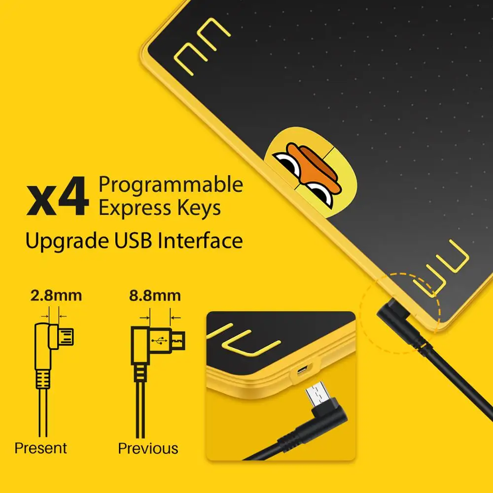  HUION Edición Especial HS64 tabletas gráficas 8192 niveles Pen Tablet con teclas de presión Stylus 