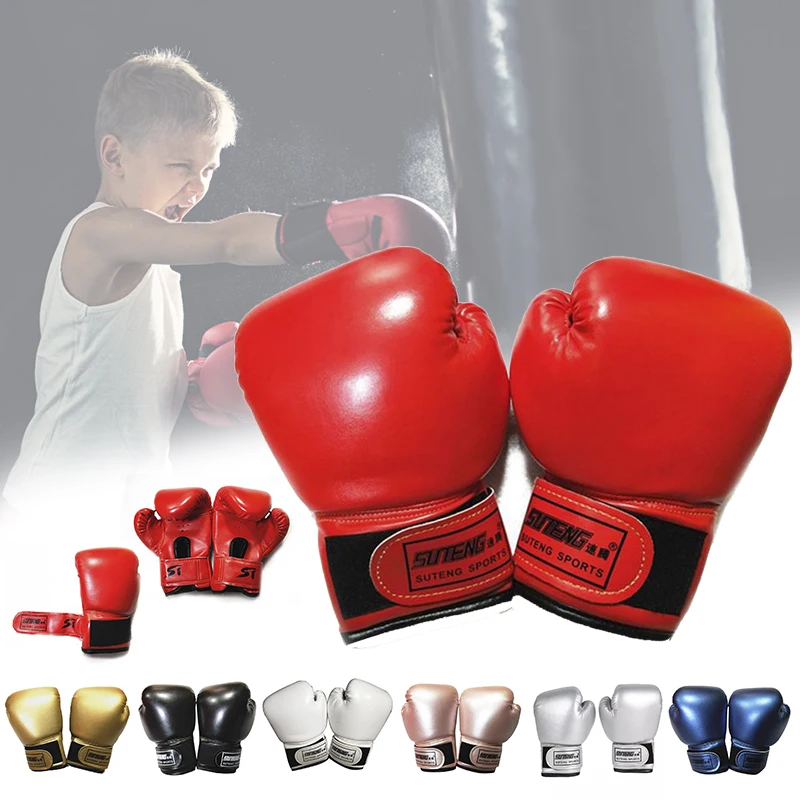 

NEW 2-8 Years Kids Boxing Gloves For Fun Muay Thai Fight Sanda Martial Arts Bag Punching Training Mitts Gear