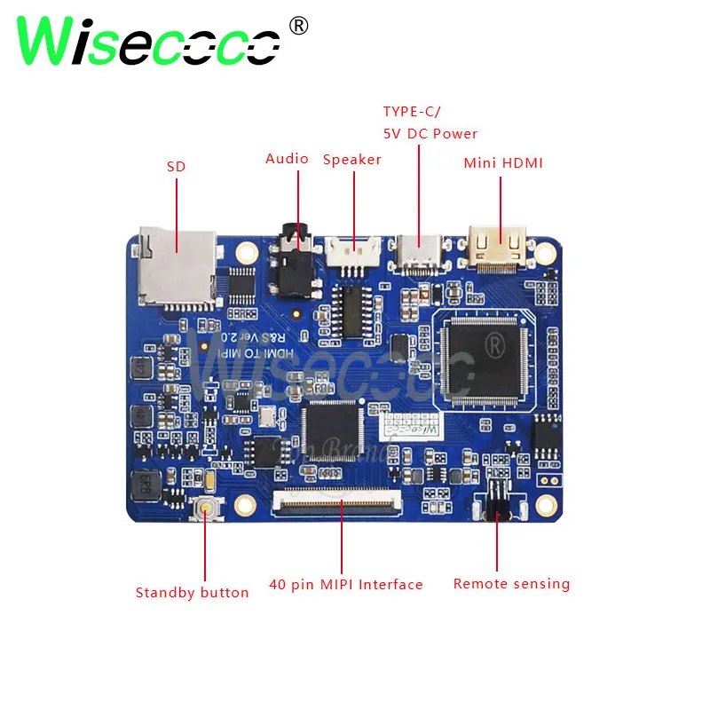 Wisecoco для raspberry pi 7 дюймов 1200x1920 TFT lcd ips экран с mini HDMI type-c плата драйвера