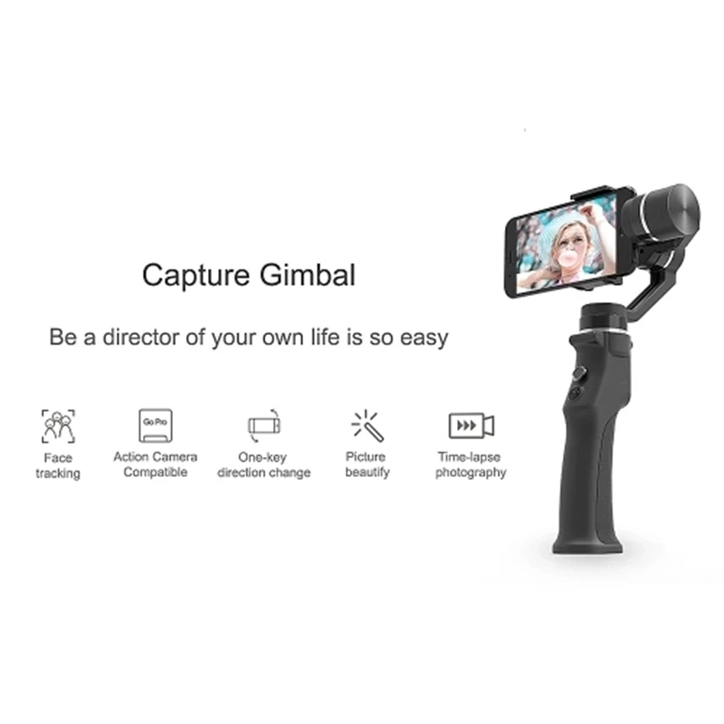 3-осевой Карманный бесщеточный карданный стабилизатор для смартфона iPhone samsung Xiaomi GoPro спортивные Камера