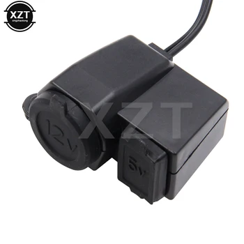 

Black Waterproof 12V Motorcycle Cigarette Lighter Socket with 2.1A USB Power Port Adaptor Outlet Socket Charger For YAMAHA BMW