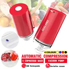 С сумками перезаряжаемый 1000 мАч Мини авто компрессионный вакуумный насос домашний запаиватель зажим закуска свежая еда стержень полосы кухонный инструмент