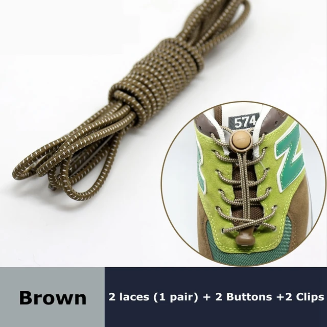 Round Elastic Shoelaces Suitable For Various Shoe Accessories No Tie Shoelace Fixed Stretching Locking Lazy laces 1 Pair Auburn