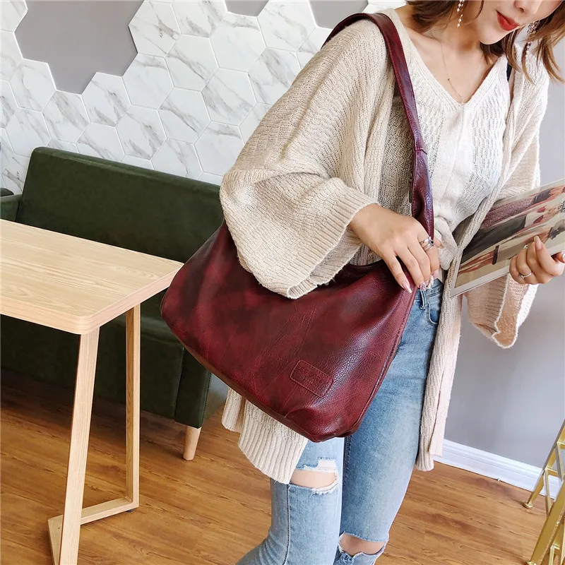 Vintage Ladies Hand Bags for Women Large Capacity Shoulder Bag Brand Luxury Handbags Women Bags Designer Leather Tote Bags