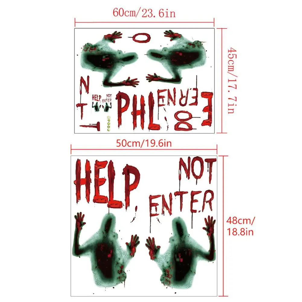 2 шт. наклейки в виде вампира ужаса зомби постер украшение для дома с привидениями
