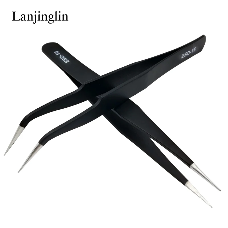 1PC Stainless Steel Straight and Curved Eyelashes Tweezers Eyelash Extension Tweezers Makeup Tools for False Eyelashes 6