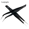 1PC Stainless Steel Straight and Curved Eyelashes Tweezers Eyelash Extension Tweezers Makeup Tools for False Eyelashes 6