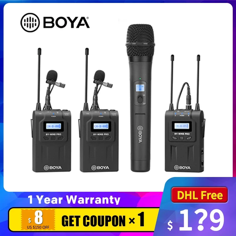 BOYA BY-WHM8 Pro беспроводной ручной микрофон WM8 UHF однонаправленный динамический