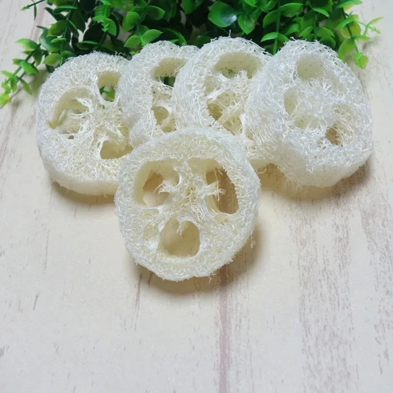 Natürliche Luffa-Scheiben, handgemachte Seifenwerkzeuge, Reinigungsschwamm, Gesichtsseifenhalter, 100 Stück – Detail 7