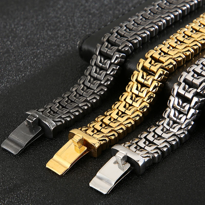 Eigso 10MM Argento Chunky Bracciale per le donne Uomini Vintage Fashion Bracciali larghi per le donne Uomini