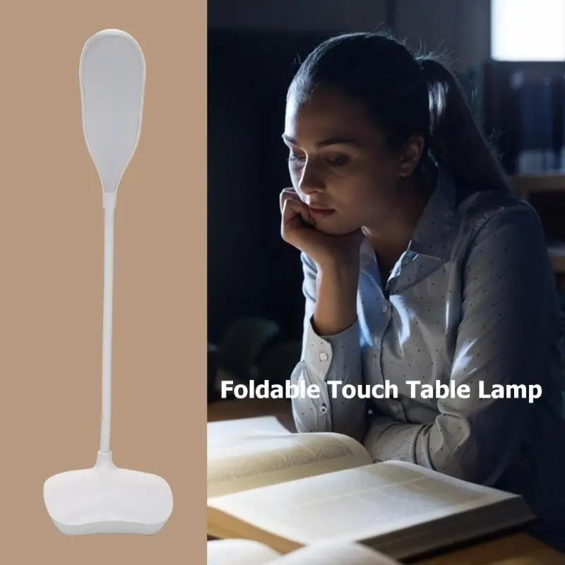  14LED Foldable Touch Table Lamp Rechargeable Dimmable Bedside Desk Light