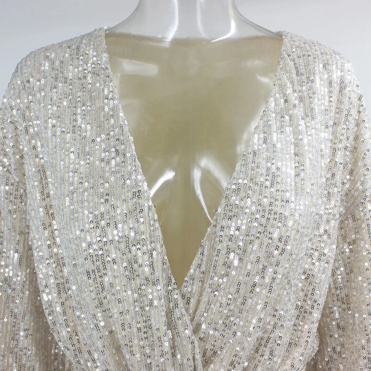 Feditch Off Shoulder Sequined Sexy Jumpsuit Women Club Wear Party Playsuit Gold Elegant Female Glitter Playsuit New Rompers
