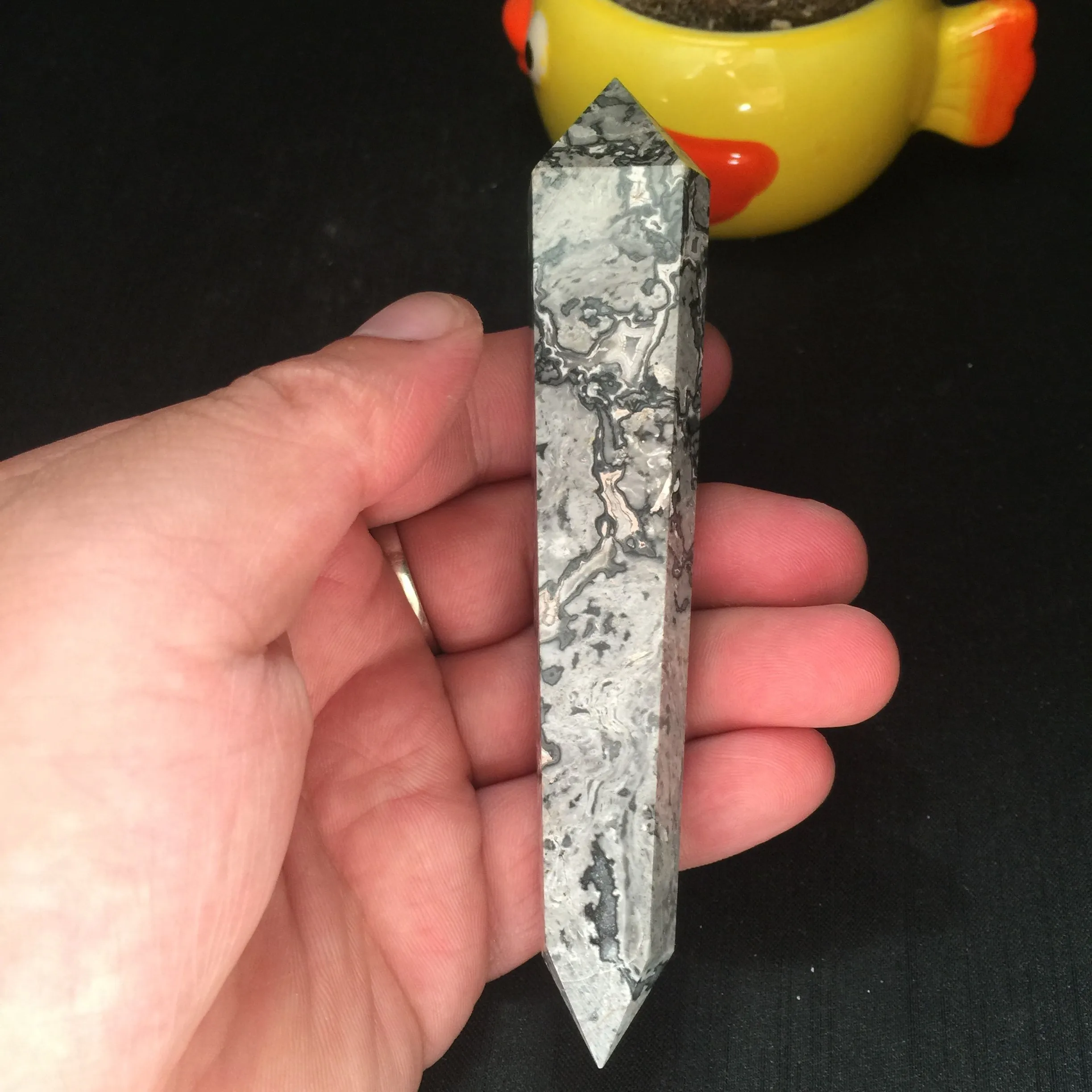 Зебра Камень двойной острый стержень кварц кристалл|Камни| |