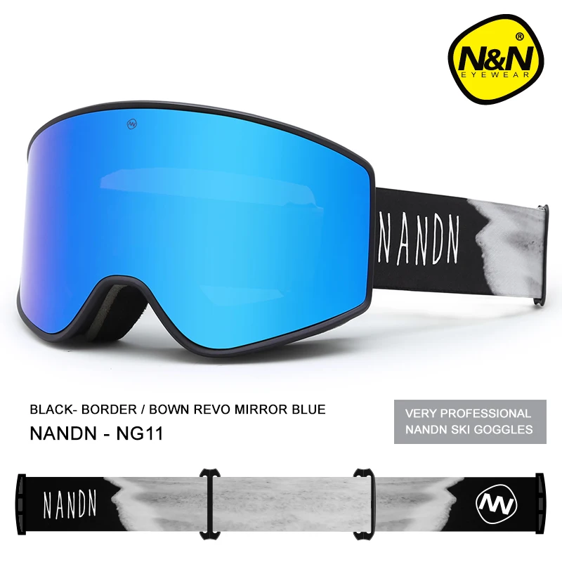 NANDN-Ski Goggles for Men and Women, Double Layers, UV400, Anti-Fog, Big Mask, Skiing, Snow, Snowboard 6