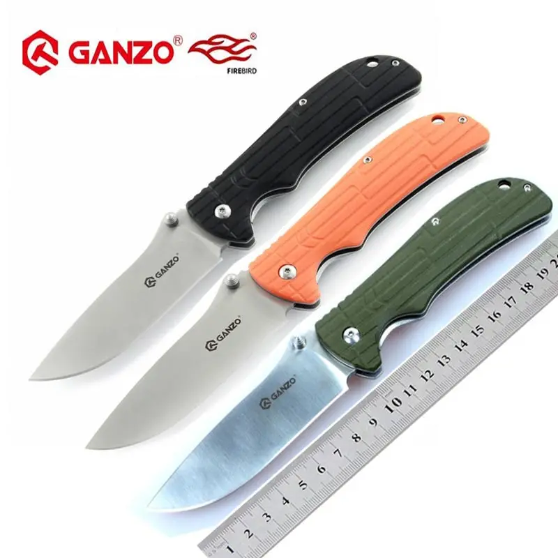 Comprar 58 60HRC Ganzo de G723 440C hoja G10 manejar EDC cuchillo plegable Camping supervivencia herramienta de caza de bolsillo cuchillo táctico edc al aire
