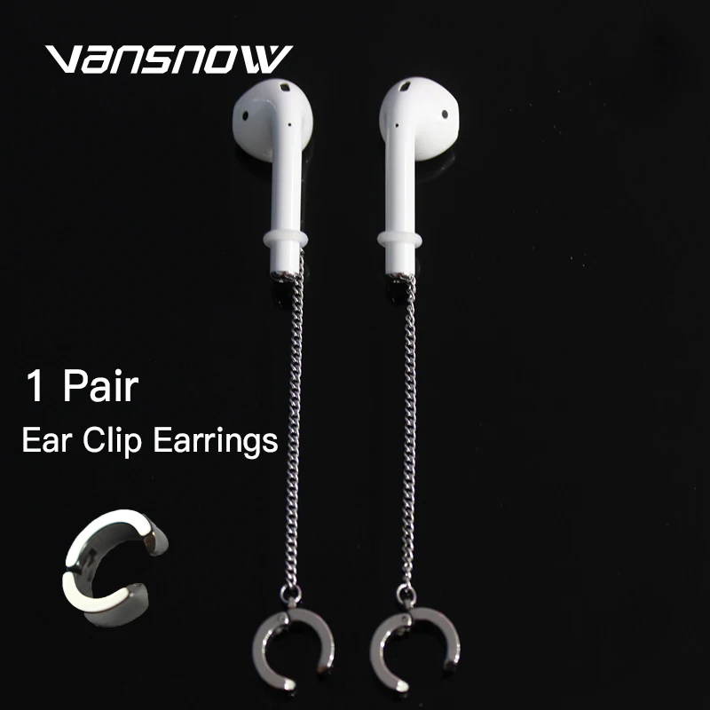 Vansnow, уникальные, нержавеющая сталь, анти-потеря, унисекс, Airrings для Airpods 1/2, аксессуары для Airpods, чехол, серьги, наборы - Цвет: Option 1 for Airopds