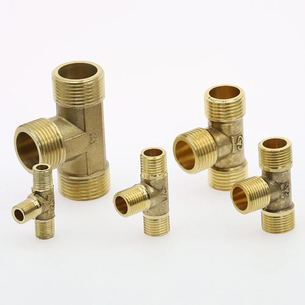 1 шт. 1/4 &quot3/8&quot 1/2 &quotBSP Тип тройника тройник 3 ходовой латунный фитинг для труб
