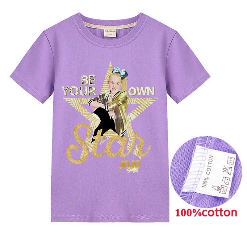 Новинка; Одежда для девочек; футболка JoJo Siwa; детская хлопковая футболка с короткими рукавами; сезон лето-осень; футболки для малышей; Повседневная Рождественская одежда - Цвет: T1282