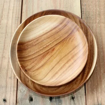 

Kitchen Tableware Wooden Plate Small Disc Wooden Dessert Plate