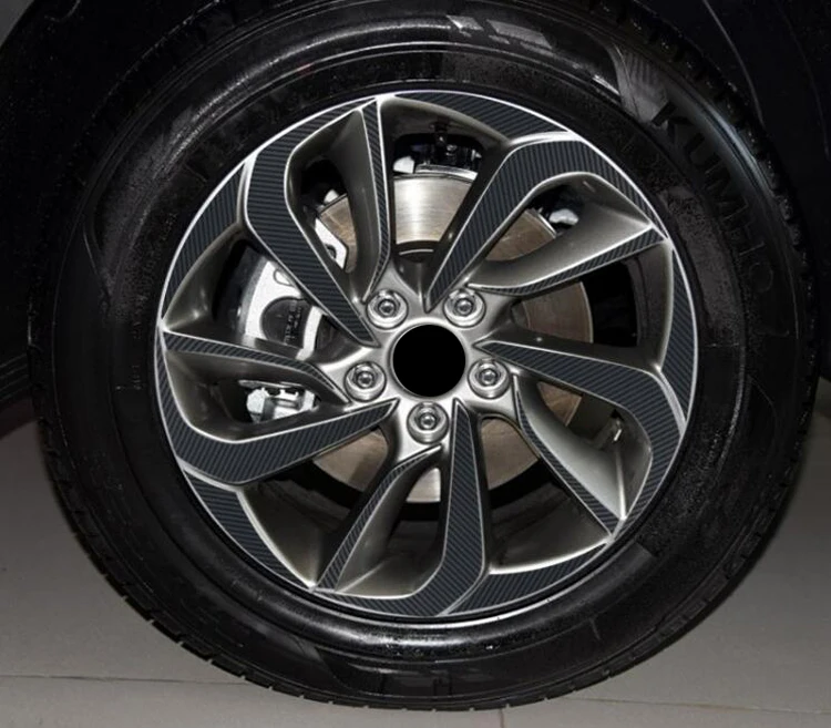 17 дюймов углеродного волокна наклейка на обод колеса для центрального движения колеса Водонепроницаемый Стикеры для hyundai Tucson(TL - Название цвета: Черный