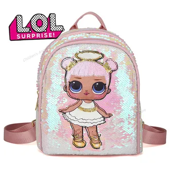 

Backpack Original LOL Doll SURPRISE Cartoon Print Anime Children School Cute Bag Kindergarten 50pcs Stickers Not Repeating