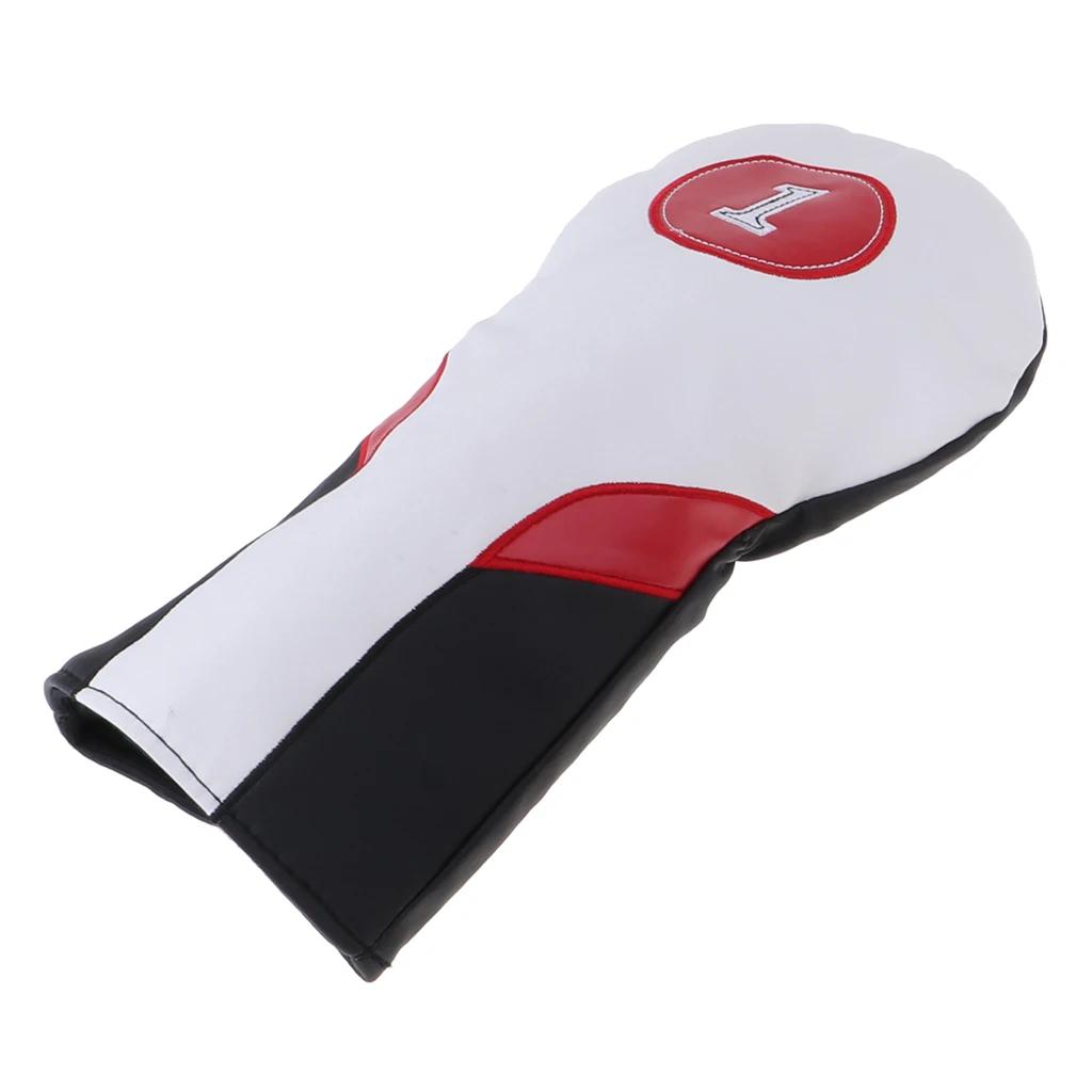 PU Golf Wood Head Cover with No. Tag1,3,5 Golf Club Headcover Protector For Golf Driver Fairway Hybrid White Golf Accessories PU Golf Wood Head Cover with No. Tag1,3,5 Golf Club Headcover Protector For Golf Driver Fairway Hybrid White Golf Accessories