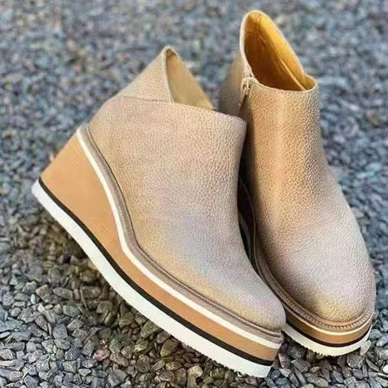 Botines de Plataforma Gruesa para Mujer, Botas de Caña Corta, con Bolsa  para la Suela, con Punta Redonda, Antideslizantes, a la Moda, Novedad, 2021| Botas hasta el tobillo| - AliExpress
