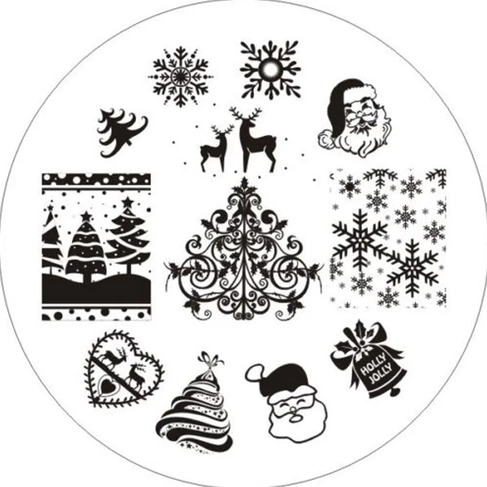 

Christmas Nail Art Stamping Plate Image Template Nail Plate Printing Template