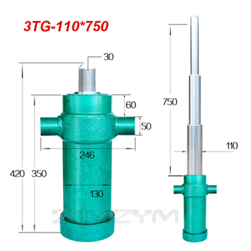 

3TG-110*750 Multi-section Sleeve Type Hydraulic Cylinder Hydraulic Tool Heavy Duty Dump Truck Lifting Top Accessories 750mm