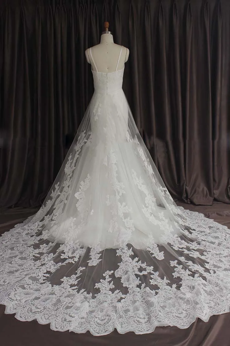 Graceful Sweetheart Spaghetti Strap Sleeveless Long Lace Sexy Mermaid Vestido De Noiva bridal gown Mother of the Bride Dresses